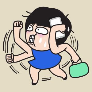 stresszkezelés akut stressz nő rengeteg tennivalóval rajz