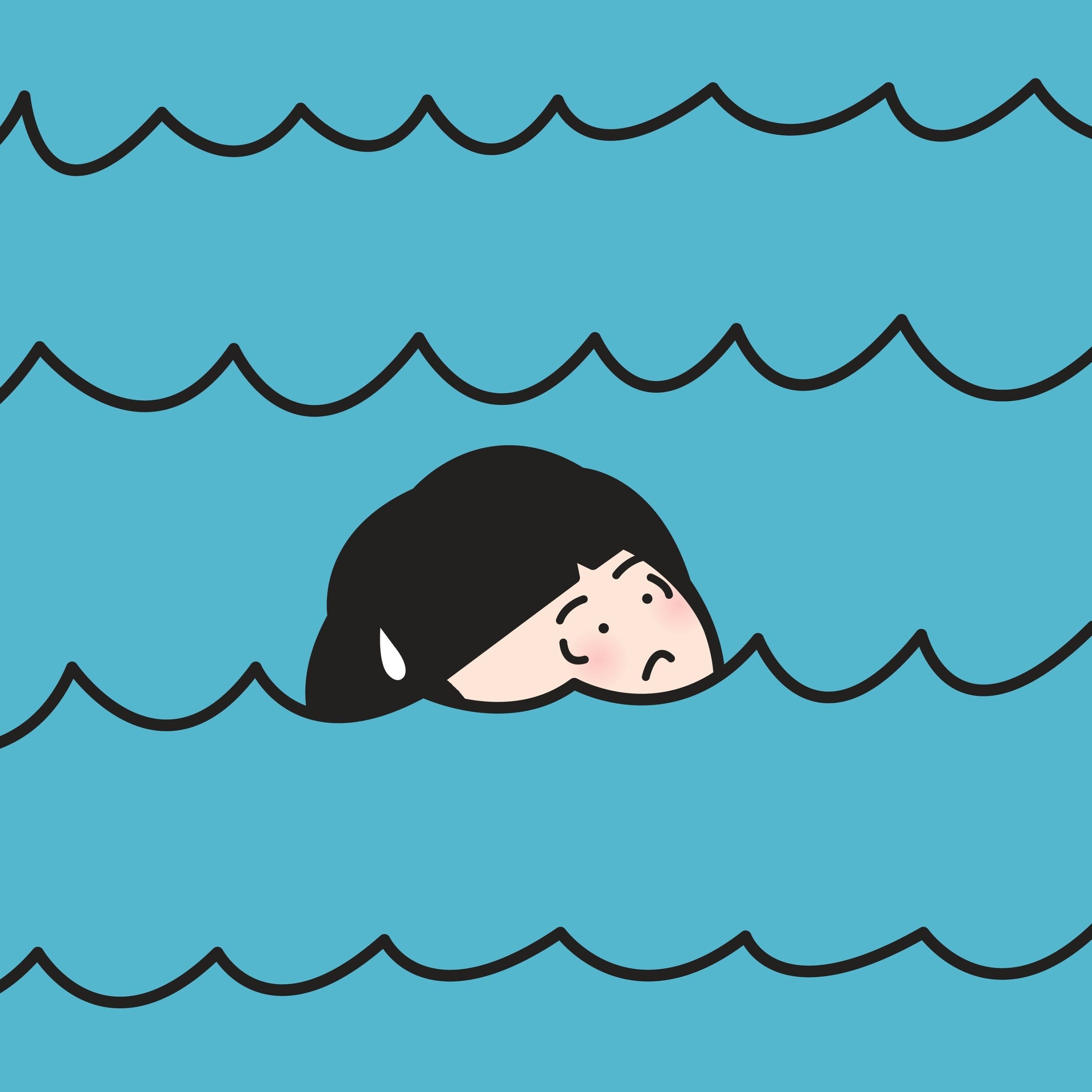 érzelmi bántalmazás formáinak hatása olyan, mintha ellepne a tenger. Ez van a rajzon.